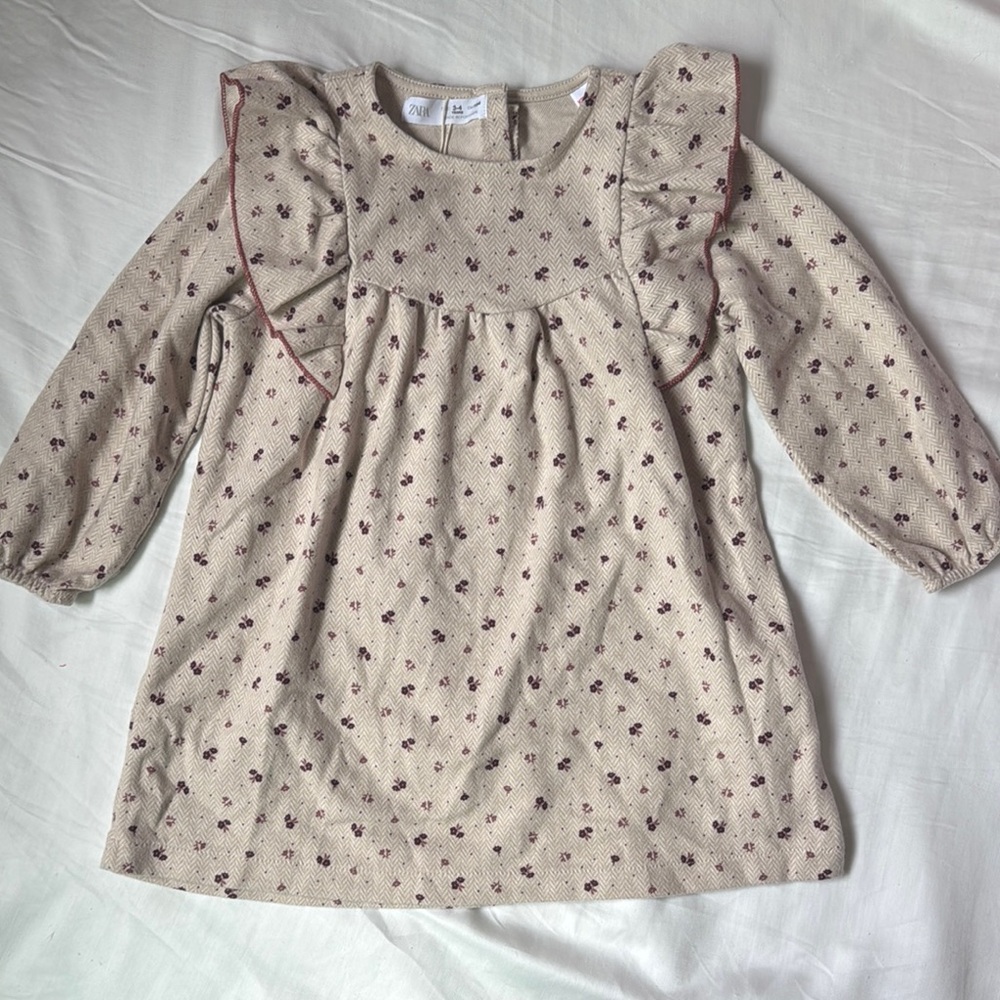 Zara girls Floral Long Sleeve Dress